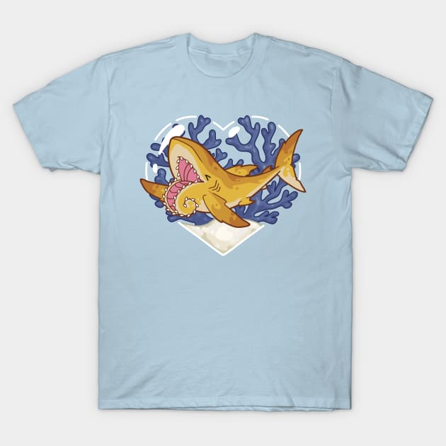 NOSH, the Helicoprion Shark T-Shirt by bytesizetreasure